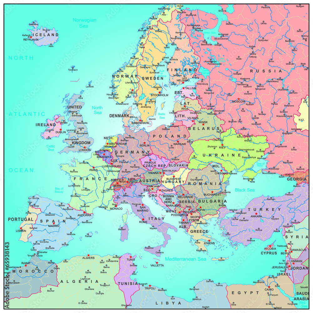Administrative map of Europe