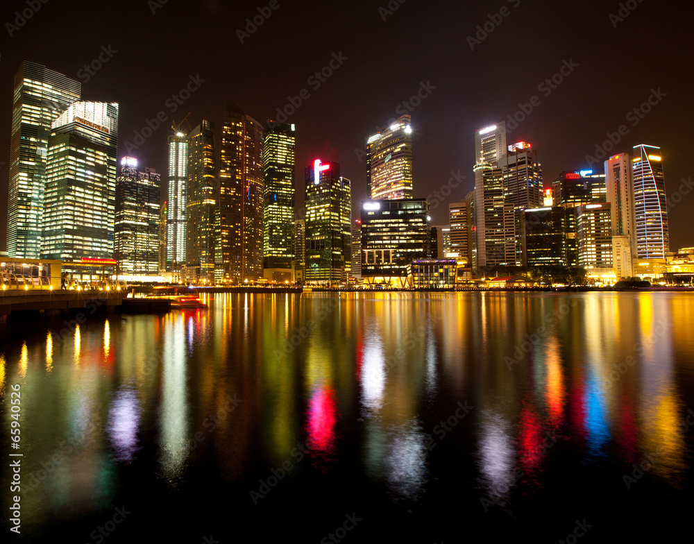 A view of Singapore business district Marina Bay.