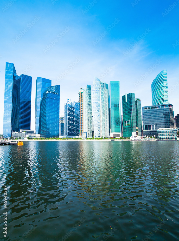 Obraz premium Skyline of Singapore business district Marina Bay.