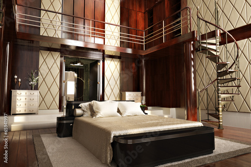 Luxury interior of an elegant bedroom