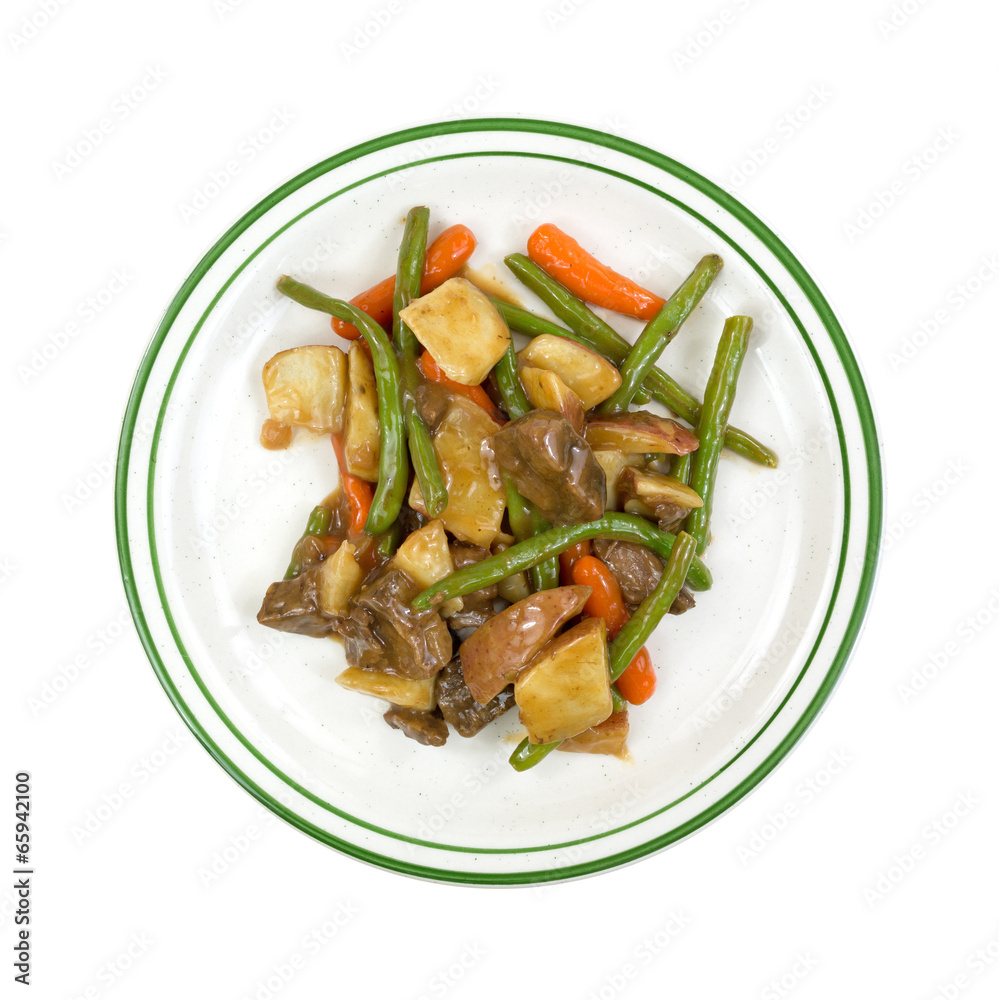 Diet TV dinner meal with meat and vegetables on plate