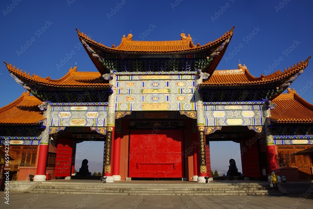 Three buddhist pagodas in Dali old city, Yunnan province, China