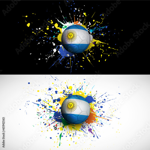 argentina flag with soccer ball dash on colorful background