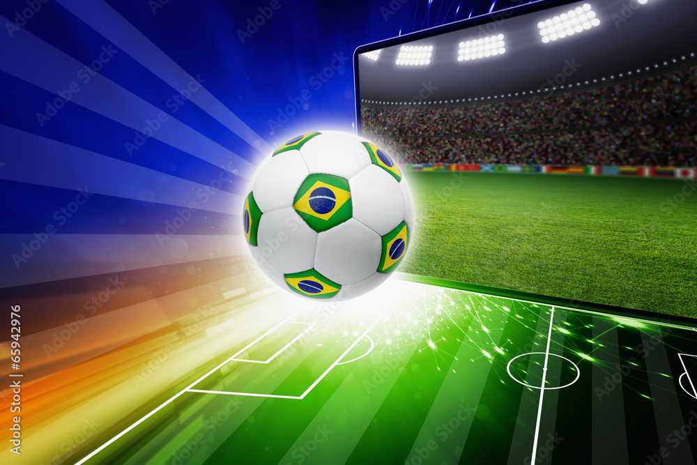 Naklejka premium Brazil soccer live