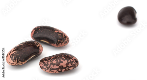 Dried kidney legumes haricot beans isolated on white background