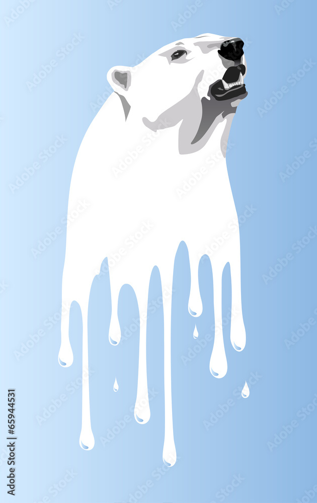 Naklejka premium global warming bear