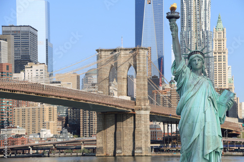 Brooklyn Bridge and The Statue of Liberty