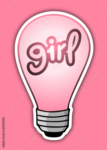 Creative girl light icon