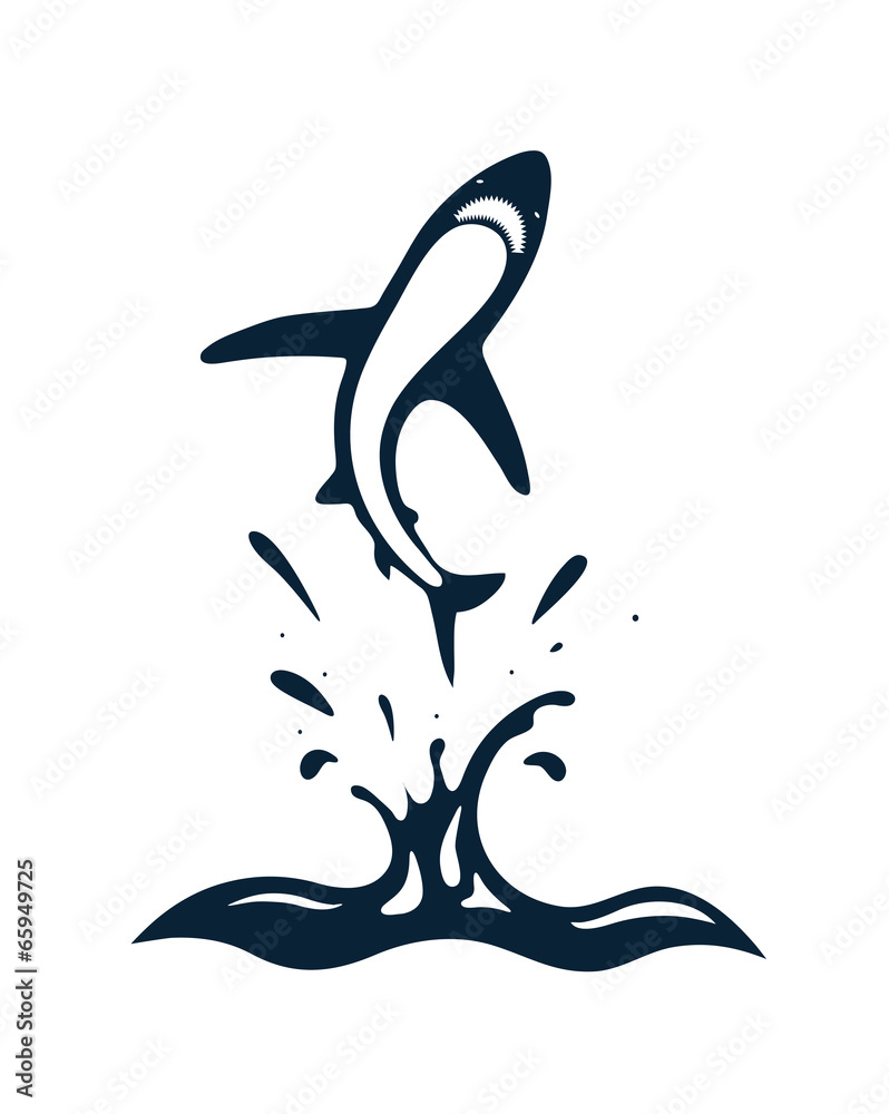 Obraz premium shark in waves