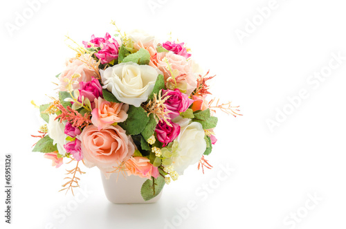 Bouquet flowers isolated on white © siraphol