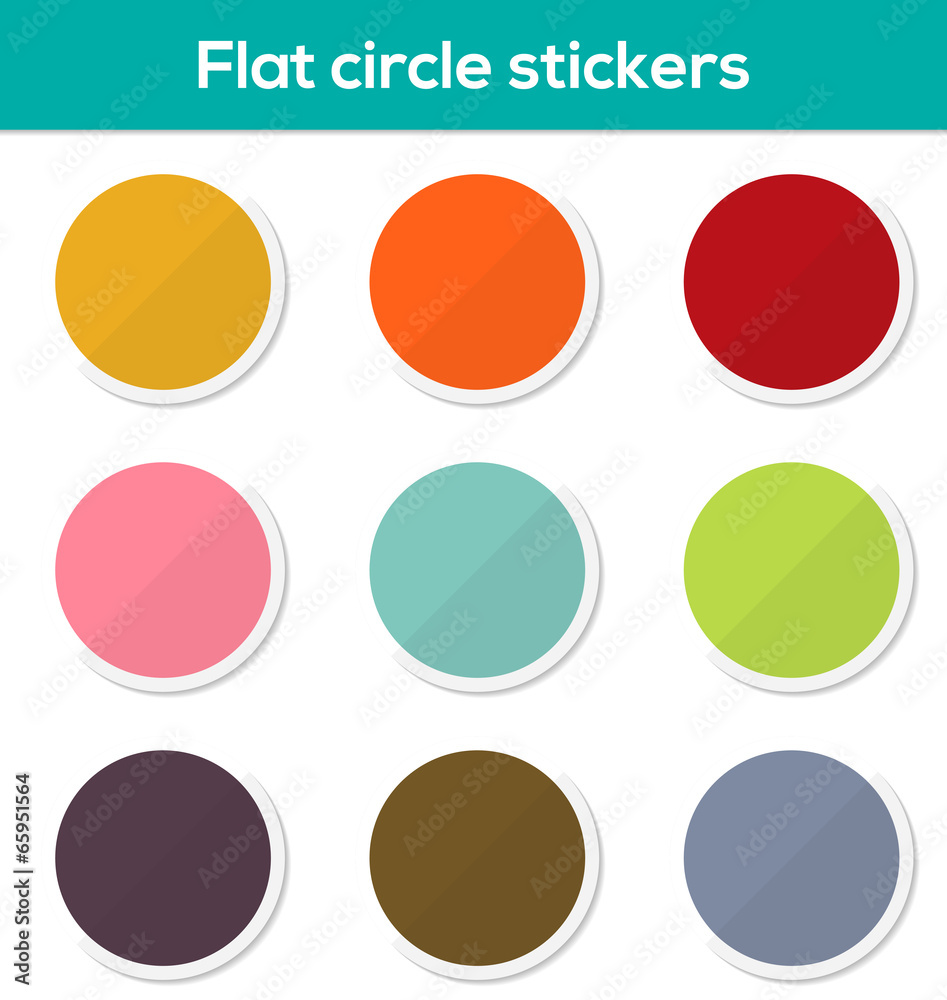 Flat circle stickers