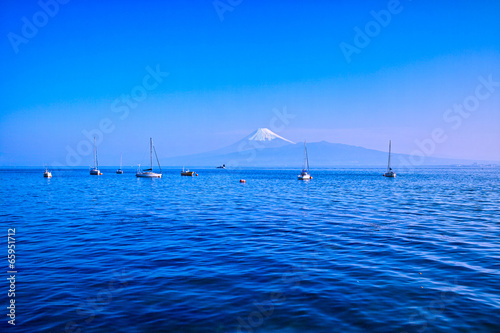 富士山とヨット
