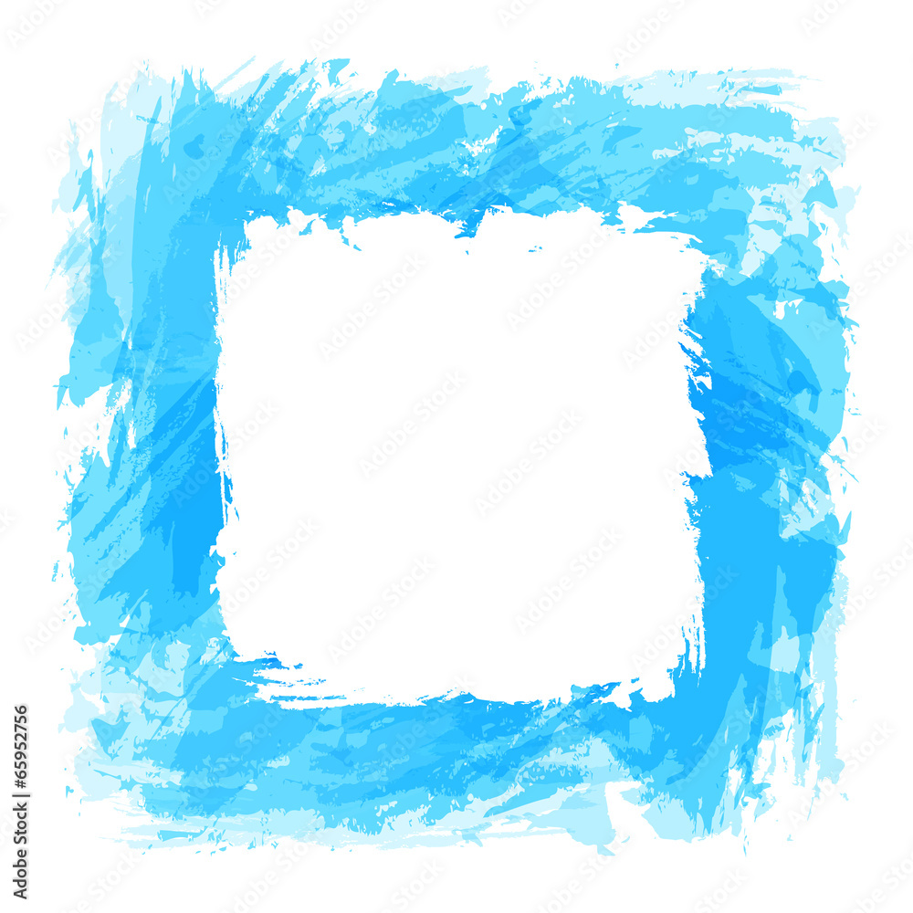 Obraz premium Abstract vector brush strokes. Blue vector background with squar