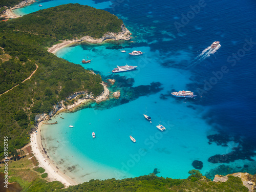 Aerial view of Voutoumi beach in Paxos photo
