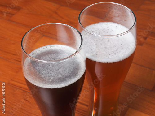 Two glasses of German beer photo