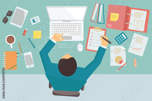 Working table businessman