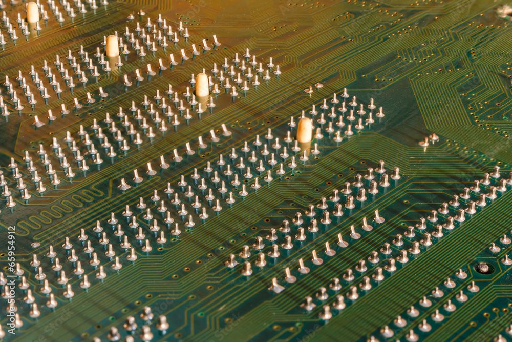 Obraz premium Circuit board closeup, Large DOF increased by focus stack