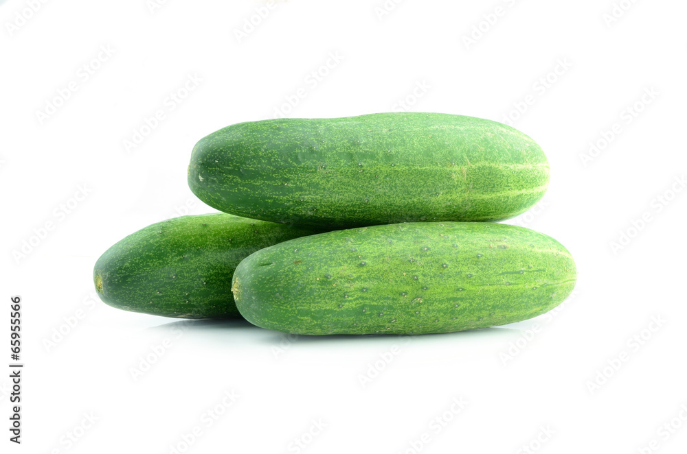 The green cucumbers isolated on white background The green cucumbers isolated on white background