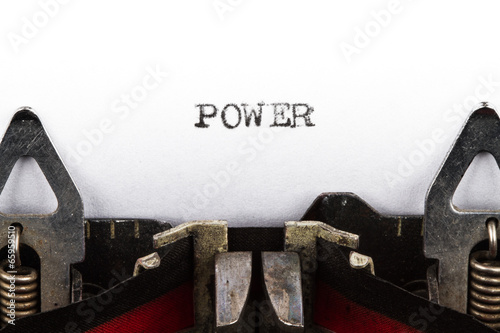 Typewriter with text power
