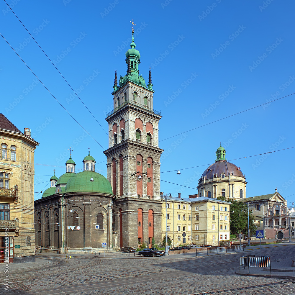 Assumption Church with Korniakt Tower and Dominican Church in ,