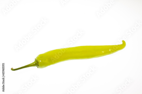 Green Chili Peppers isolated on white background. © pixindy