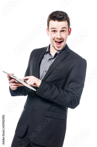 Businessman with tablet pc