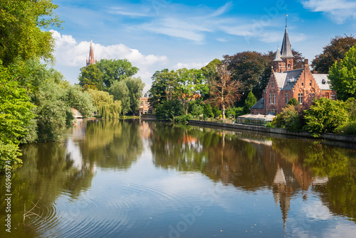 Bruges, Belgium, Minnewater lake