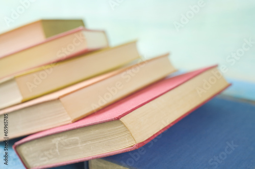 stack of books  selective focus  free copy space