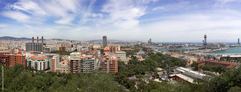 Barcelona, Spain, Europe (wide, high quality panorama)