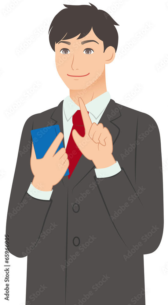 スマホを使用する男性