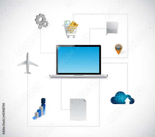 Wallpaper Mural computer tools and connection illustration design Torontodigital.ca