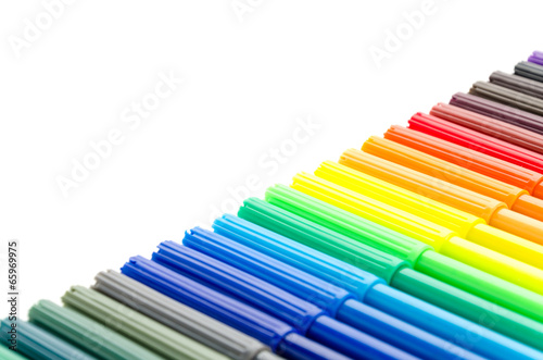 Color pen isolated on white background