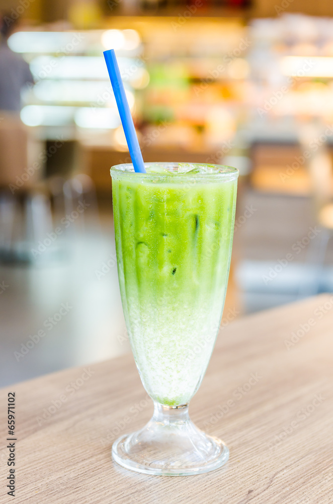 Iced green tea latte