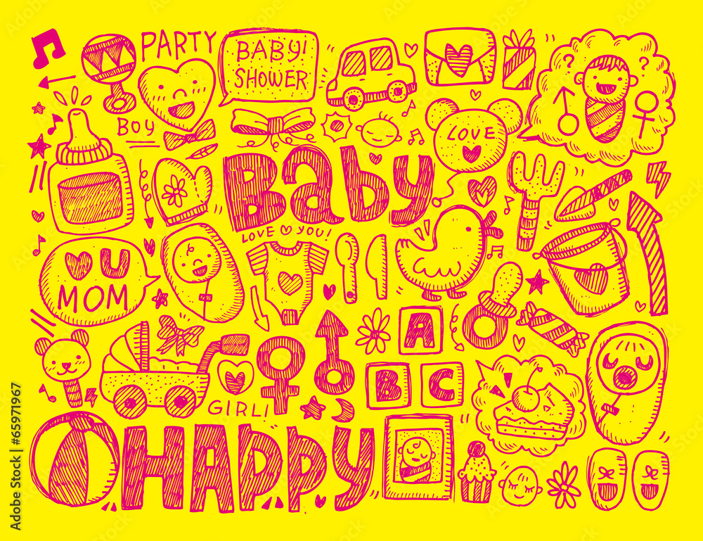 Fototapeta doodle baby background