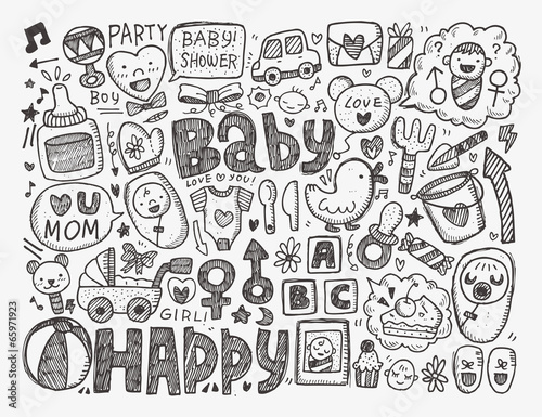 doodle baby background