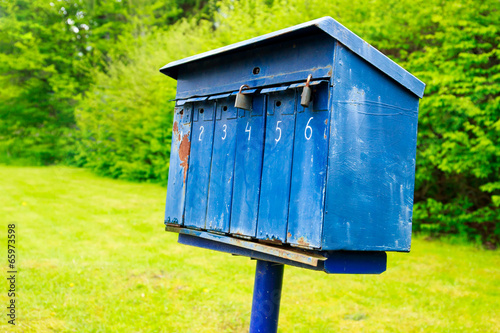 Old blue mailbox