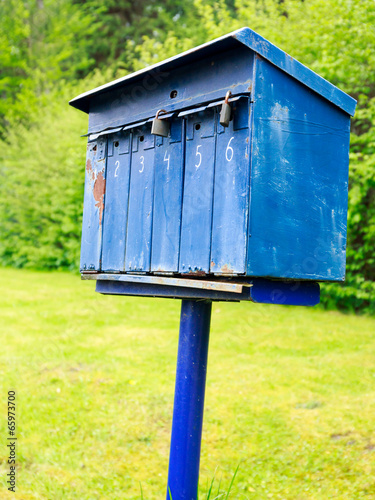 Old blue mailbox