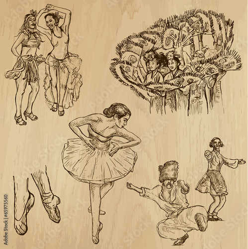 Dancers no. 4 - hand drawn collection, vector