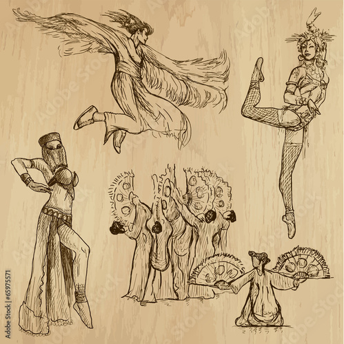 Dancers no.5 - hand drawn collection, vector