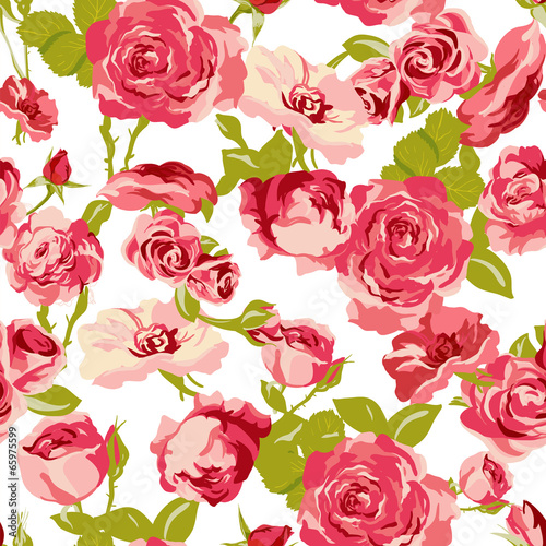 Vintage Seamless Roses Background © depiano