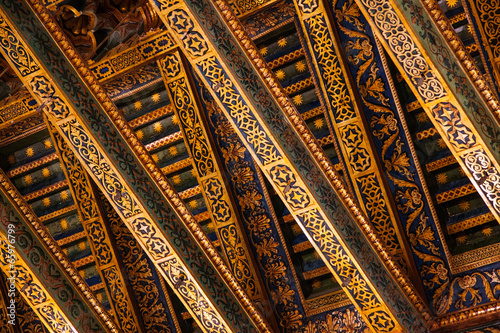 closeup gold painted roof of cathedral Santa Maria Nuova of Monr
