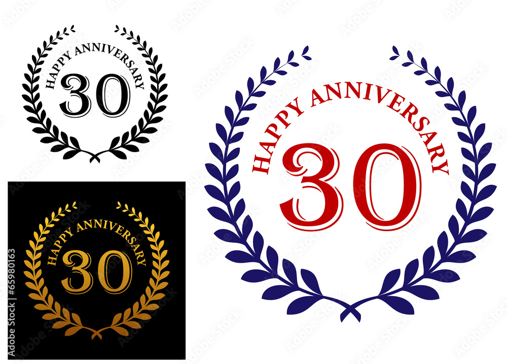 Happy 30th anniversary emblem Happy 30th anniversary emblem