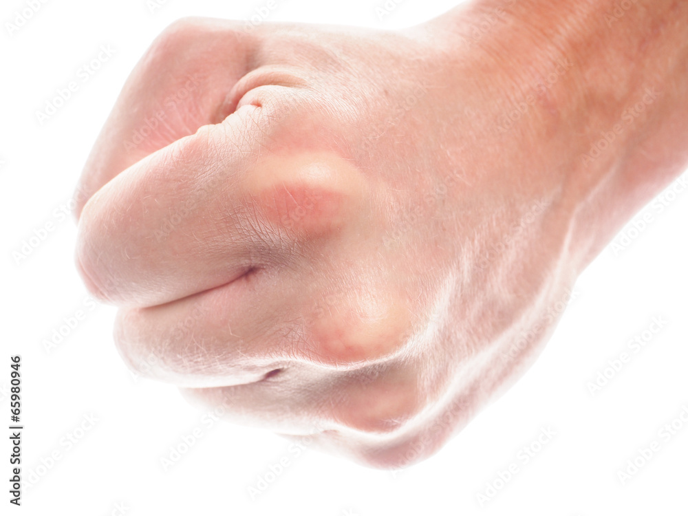 Fototapeta premium Male fist towards white