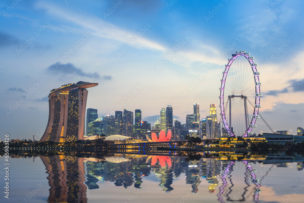 Obraz premium Singapore city skyline at Marina Bay