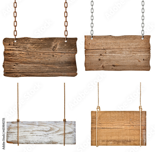 wooden sign background message rope chain hanging photo