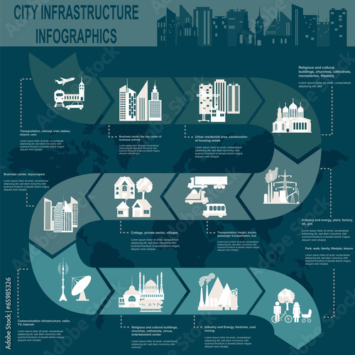 Set of elements infrastructure city, vector infographics