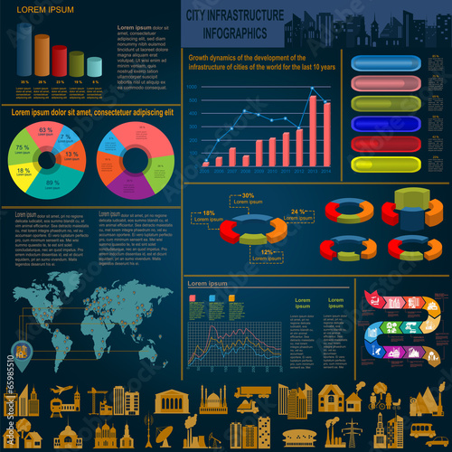Set of elements infrastructure city, vector infographics