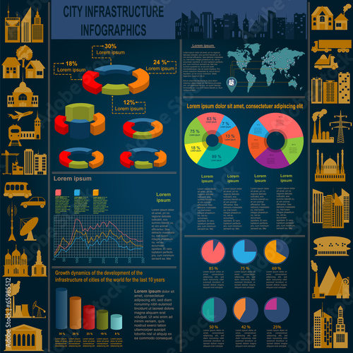 Set of elements infrastructure city, vector infographics