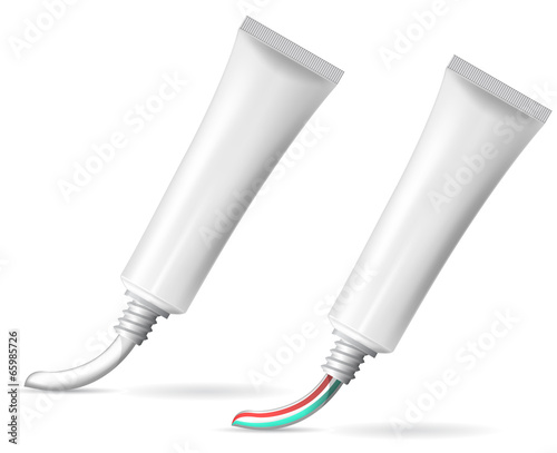 Blank white tube of toothpaste photo