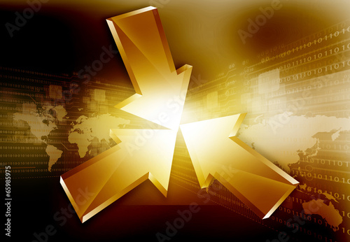 Tableau sur toile 3D Arrows on abstract background